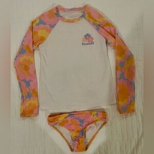 Billabong Bloom Baby Long Sleeve Rashguard Set Girls Size 10